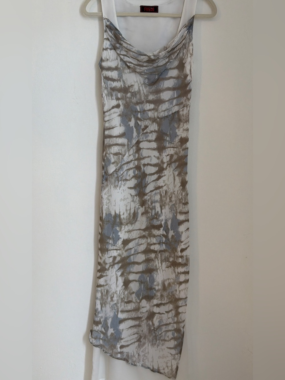 Tie-Dye Maxi Skirt in Taupe and Light Gray